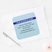 Sticker Carré Nom commercial en surbrillance sur le bleu clair (Enveloppe)