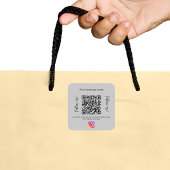 Sticker Carré Nom commercial gris qr code instagram