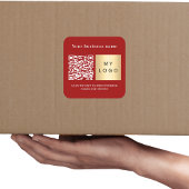 Sticker Carré Nom commercial logo rouge code qr