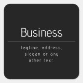 Sticker Carré Nom commercial minimal moderne et autres informati (Devant)