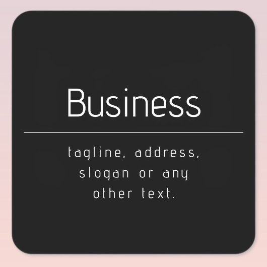 Sticker Carré Nom commercial minimal moderne et autres informati