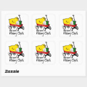 Sticker Carré Nom Customisé du modèle Notaire Chick Red Wagon (Feuille)