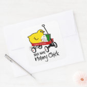 Sticker Carré Nom Customisé du modèle Notaire Chick Red Wagon (Enveloppe)
