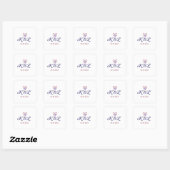 Sticker Carré nom de couple de cœur bleu rouge date moderne pass (Feuille)