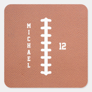 Sticker Carré Nom de football américain Fête d'anniversaire
