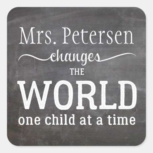 Sticker Carré Nom de l'enseignant citation bibliothèque biblioth (Devant)