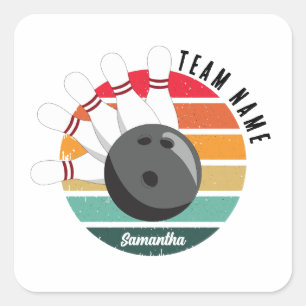 Sticker Carré Nom de l'équipe et du joueur des corbeilles Retro