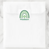 Sticker Carré Nom de Madison Clover Boho Rainbow (Sac)
