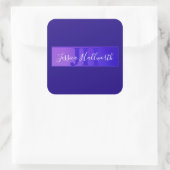 Sticker Carré Nom de script élégant moderne & Monogram Ombre Pur (Sac)