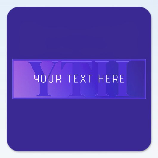 Sticker Carré Nom de script élégant moderne & Monogram Ombre Pur