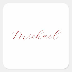 Sticker Carré Nom d'écriture professionnelle minimaliste moderne