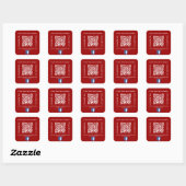 Sticker Carré Nom d'entreprise code qr rouge Facebook (Feuille)