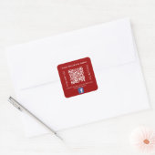 Sticker Carré Nom d'entreprise code qr rouge Facebook (Enveloppe)