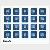 Sticker Carré Nom d'entreprise marine bleu code qr Facebook (Feuille)