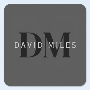 Sticker Carré Nom d'entreprise modifiable (ou tout autre texte)
