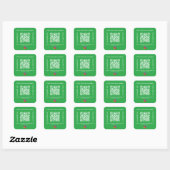 Sticker Carré Nom d'entreprise vert qr code Instagram (Feuille)