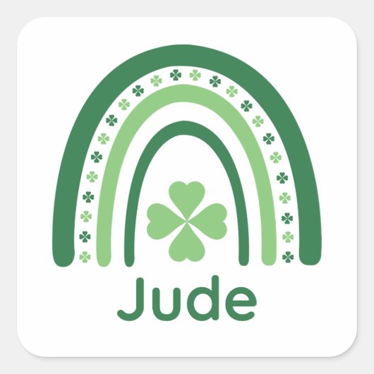 Sticker Carré Nom du jupe Clover Boho Rainbow (Devant)