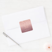 Sticker Carré Nom du monogramme Rose texte Parties scintillant d (Enveloppe)