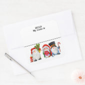 Sticker Carré Nom du parti Balise Noël Gnome Fête (Enveloppe)