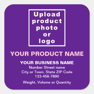 Sticker Carré Nom du produit, photo et textes minimaux sur viole