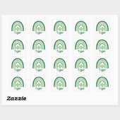 Sticker Carré Nom du tigre Clover Boho Rainbow (Feuille)