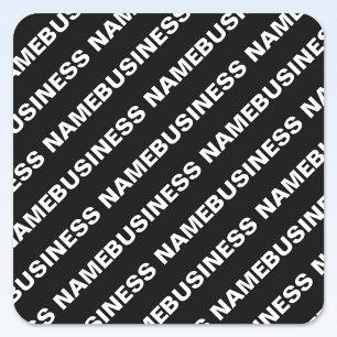 Sticker Carré Nom éditable gras répétitif Simple Blanc Noir