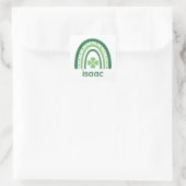 Sticker Carré Nom isaac Clover Boho Rainbow (Sac)