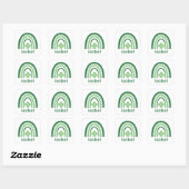 Sticker Carré Nom isobel Clover Boho Arc-en-ciel (Feuille)