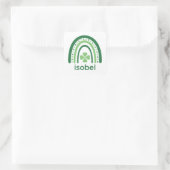 Sticker Carré Nom isobel Clover Boho Arc-en-ciel (Sac)