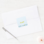 Sticker Carré Nom mignon Bleu Jaune Canard en caoutchouc (Enveloppe)