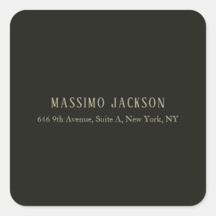 Sticker Carré Nom minimaliste personnalisé gris pastel personnal