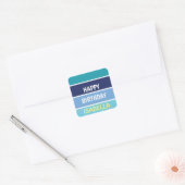 Sticker Carré Nom Modèle Joyeux anniversaire (Enveloppe)