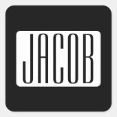 Sticker Carré Nom moderne ou nom de marque modifiable pour l'ent (Devant)