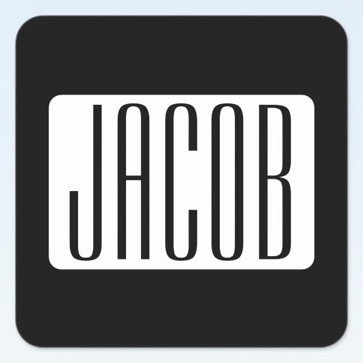 Sticker Carré Nom moderne ou nom de marque modifiable pour l'ent