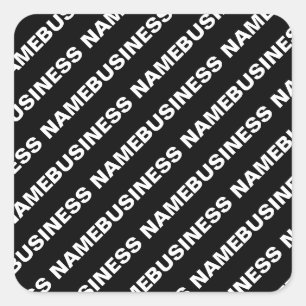 Sticker Carré Nom modifiable répété en gras   Blanc noir simple