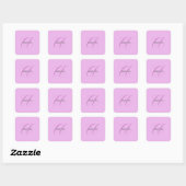 Sticker Carré Nom Monogramme Lettre initiale Orchid & Lilac (Feuille)