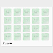 Sticker Carré Nom personnalisé aquarelle verte (Feuille)