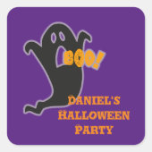 Sticker Carré Nom personnalisé Boo Ghost (Devant)