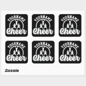 Sticker Carré NOM personnalisé Cheer Team Varsity Pom-pom girl (Feuille)