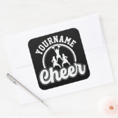 Sticker Carré NOM personnalisé Cheer Team Varsity Pom-pom girl (Enveloppe)