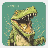 Sticker Carré Nom personnalisé Crocodile (Devant)