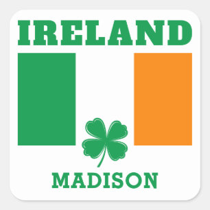 Sticker Carré Nom personnalisé Irlande