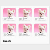 Sticker Carré Nom photo moderne tendance QR Code Large (Feuille)