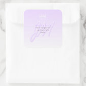 Sticker Carré Nom professionnel et Modèle Slogan | Violet clair (Sac)