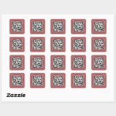 Sticker Carré Nom promotionnel du code QR Web Red (Feuille)
