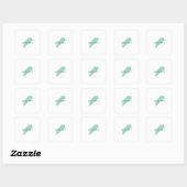 Sticker Carré Nom propre Décoratif Chic Simple Bleu Blanc (Feuille)