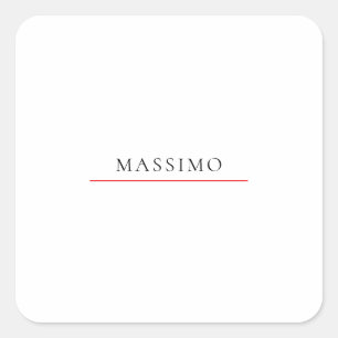 Sticker Carré Nom propre décoration chic simple uni noir blanc