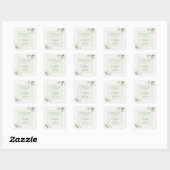 Sticker Carré Noms de verdure rose douce mariage (Feuille)