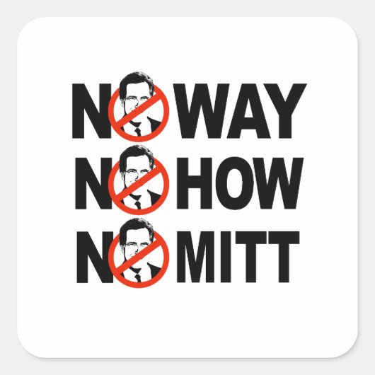 Sticker Carré Non, non, non, non, non Mitt (Devant)