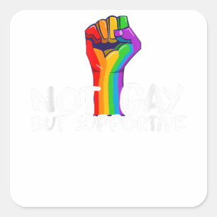 Sticker Carré Non pas gay mais favorable aux LGBT